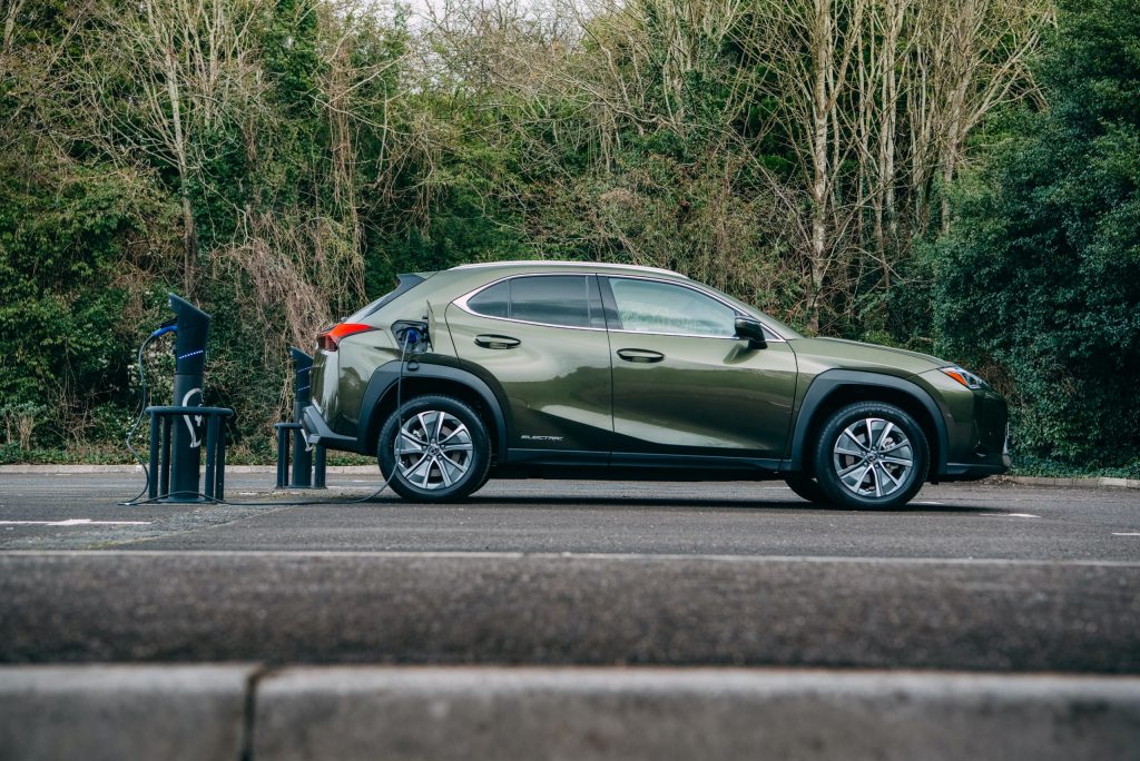 All-electric Lexus UX 300e being recharged
