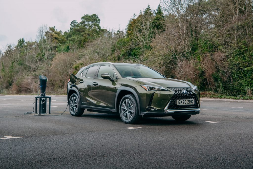 All-electric Lexus UX 300e being recharged