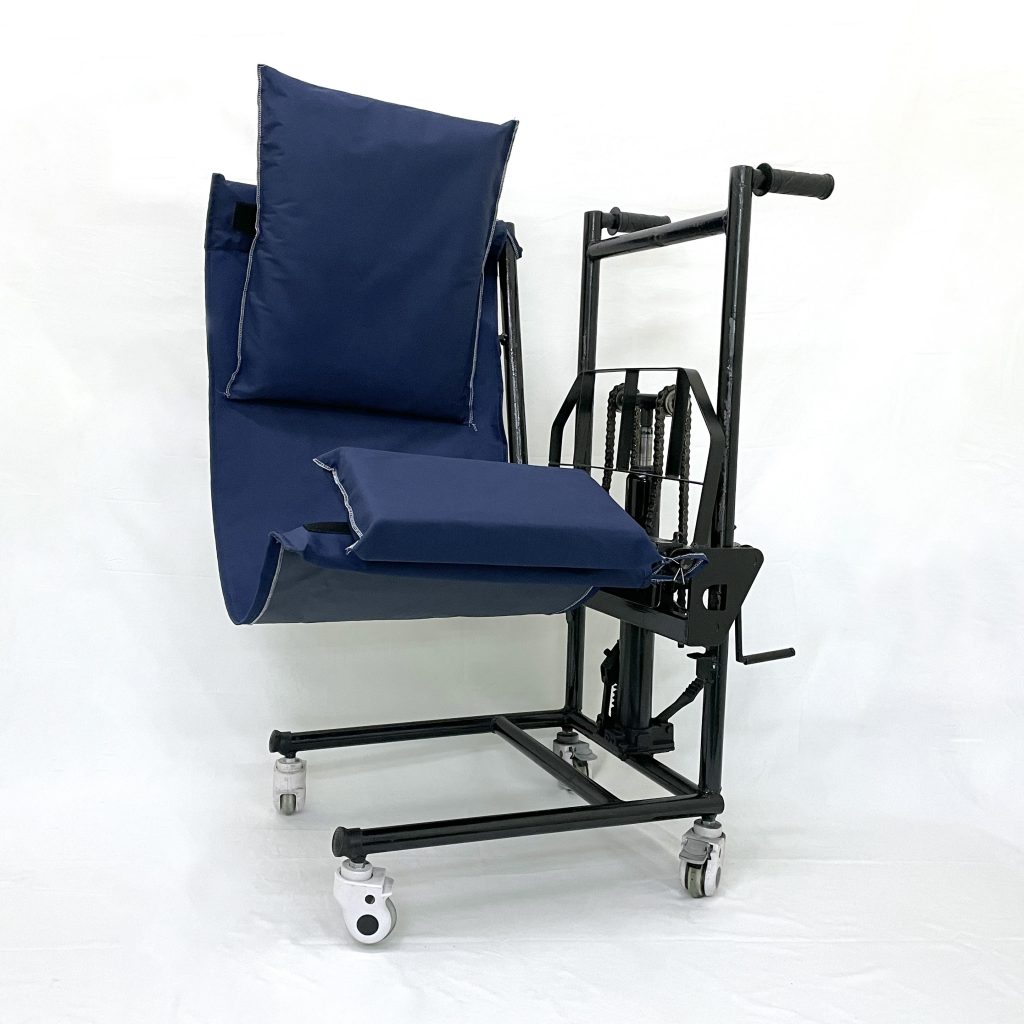 Hammock Wheelchair by Wondaleaf is a combination wheelchair, forklift and hammock for reducing the manual lifting of patients by caregivers.