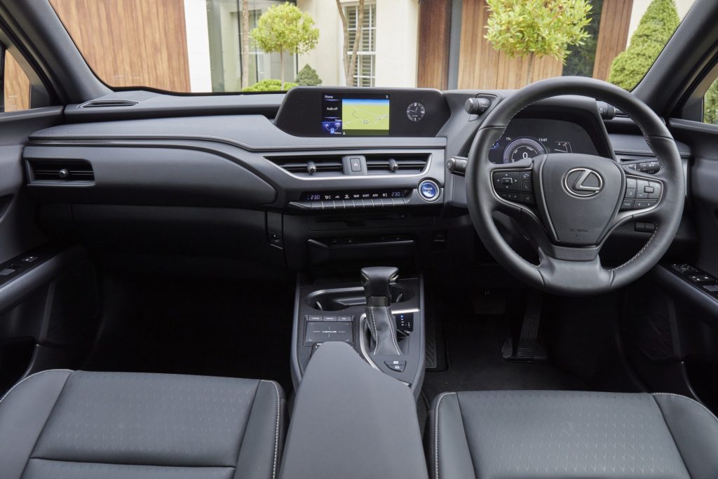 The UX hybrid SUV is available with a dashboard trim inspired by washi, the grained paper used for the shoji sliding screens found in traditional Japanese homes.
