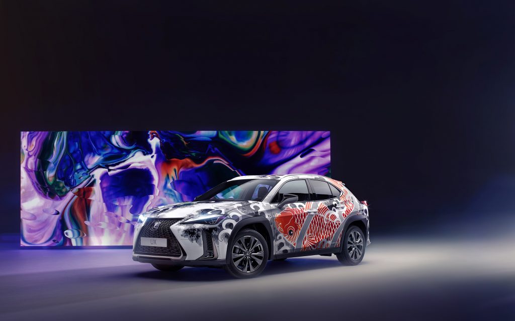 The Lexus UX tattooed car will be on display at the Artisan Festival at Hampton Court