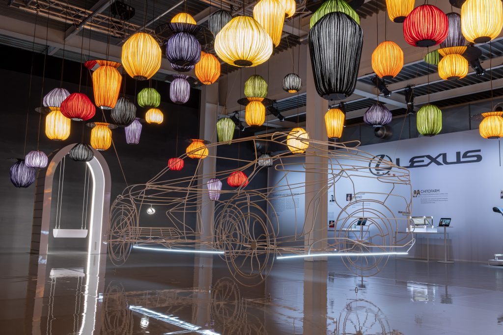 The Lexus: Sparks of Tomorrow exhibit at Milan Design Week includes an installation by architect and designer Germane Barnes with lighting studio Aqua Creations