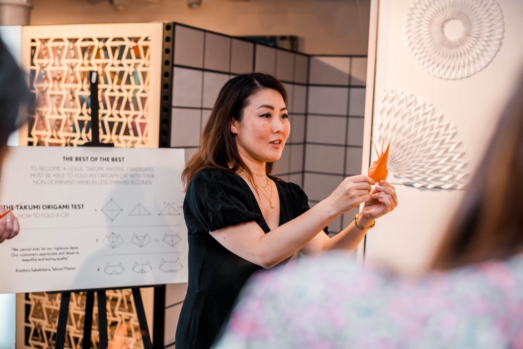 Origami expert Coco Sato will be running free workshops at the Lexus Takumi Townhouse during the Japan Week Festival
