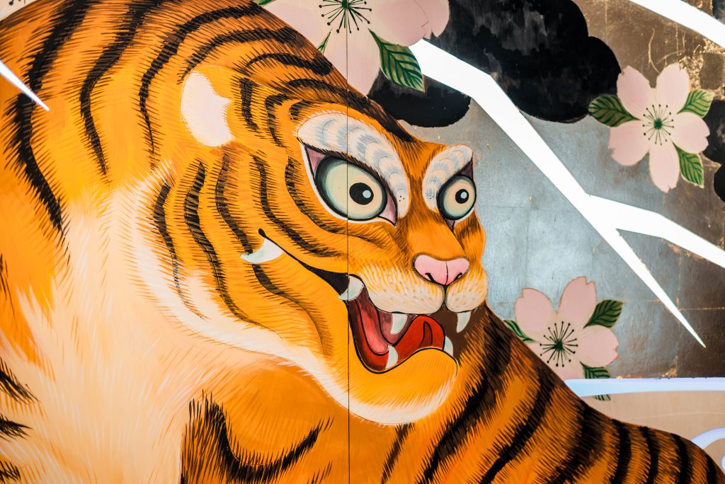 Water tiger mural created by Claudia de Sabe at the Lexus Takumi Townhouse during the Japan Week Festival