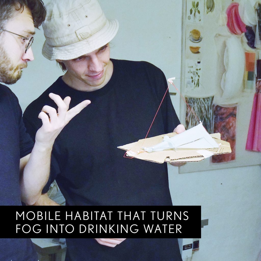 Mobile habitat that turns fog into drinking water
